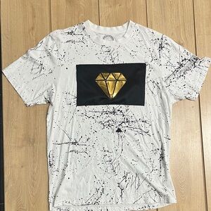 Diamond Supply Co. White Tee with Gold Graphic
